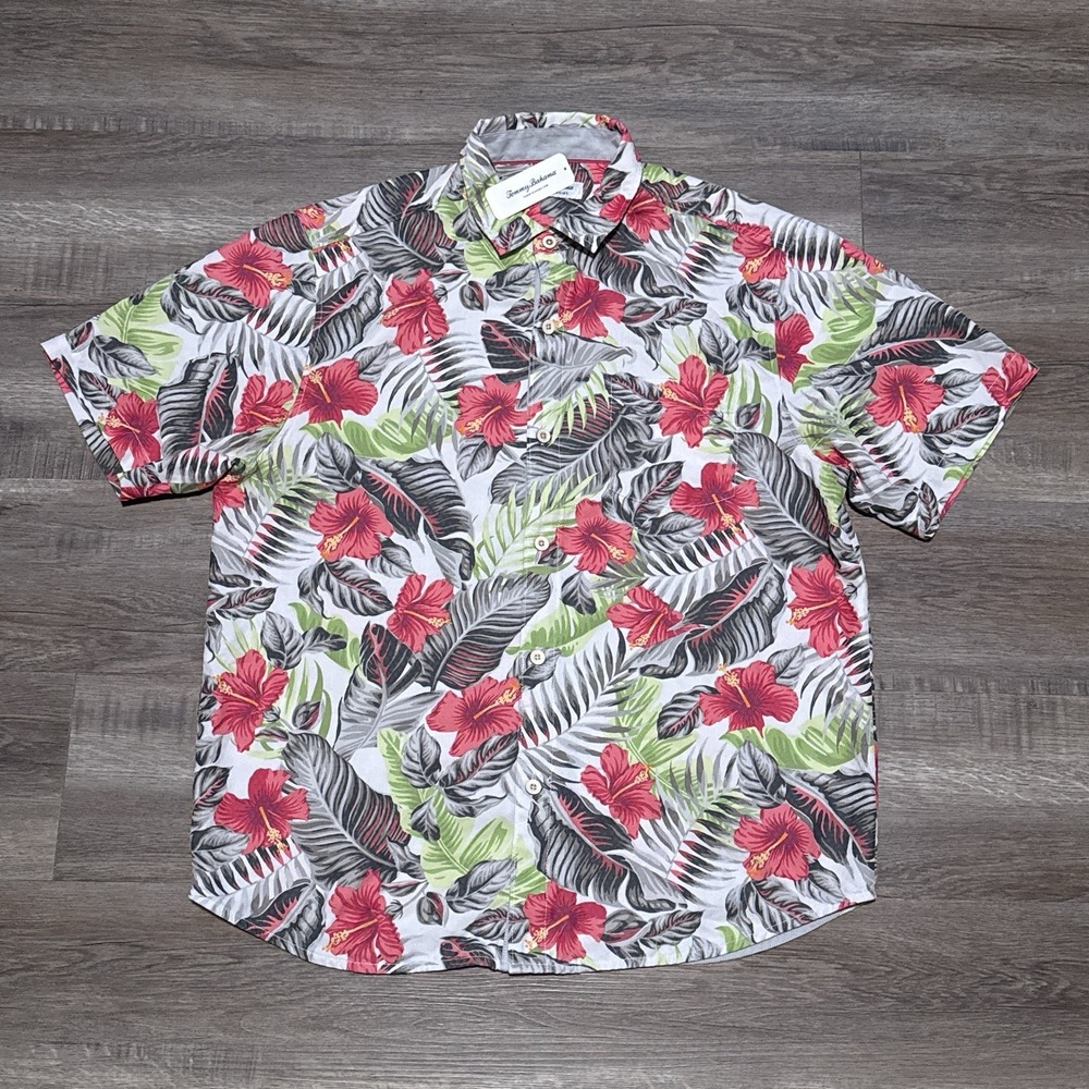 Tommy Bahama Coconut Point Hibiscus Shores Floral Shirt Islandzone Mens Large L